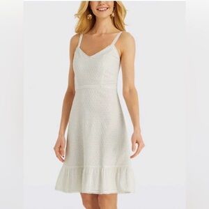 Draper James white eyelet Sun Dress with Ruffle Hem